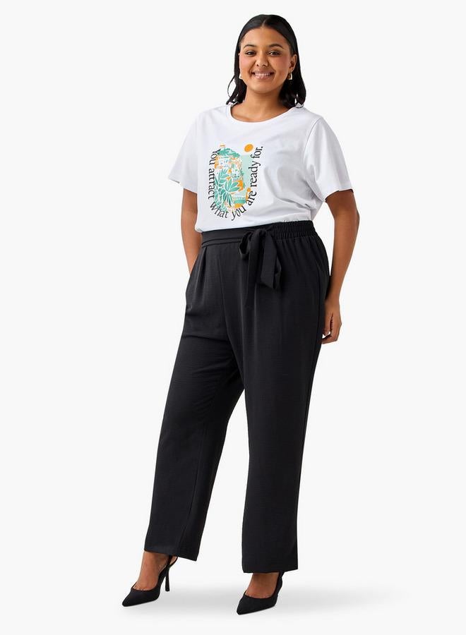  أولا بوبكن تي شيرت بياقة مستديرة وأكمام قصيرة بطبعة جرافيك مقاس كبير من أولا بوبكن - Image 2