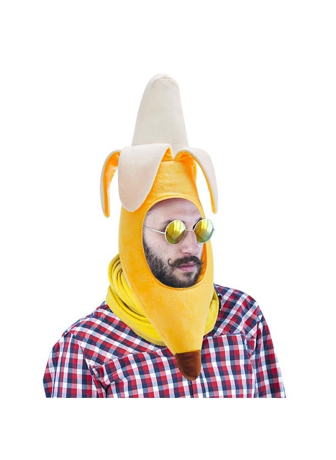 Warmtree - Warmtree Banana Hat Banana Hat Costume Cute Hat Banana Suit Novelty Plush Hat Banana Party Hat Dress Up Hat for Halloween Costume Cosplay Party - Image 1
