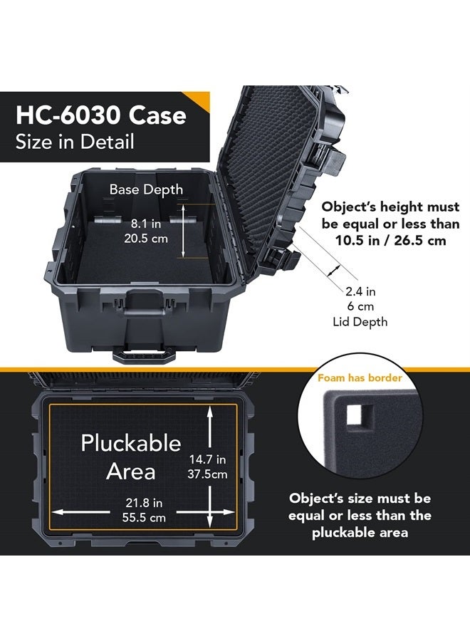 Lykus HC-6030 Large Waterproof Hard Case with Wheels and Customizable Foam, Interior Size 23.5x16.8x10.7 inch, Suitable for large electronic equipment and more - Image 3