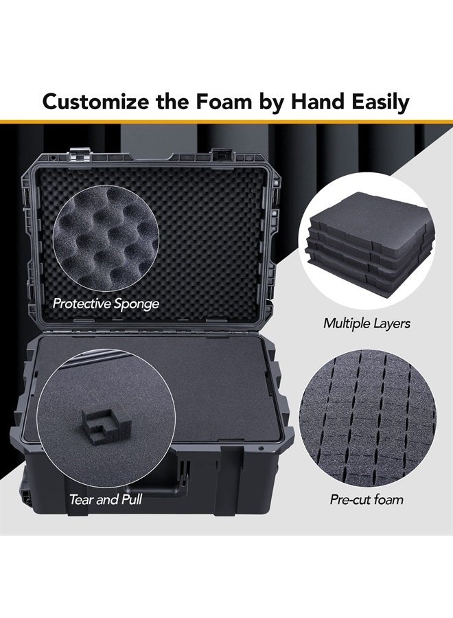 Lykus HC-6030 Large Waterproof Hard Case with Wheels and Customizable Foam, Interior Size 23.5x16.8x10.7 inch, Suitable for large electronic equipment and more - Image 2