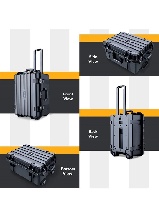Lykus HC-6030 Large Waterproof Hard Case with Wheels and Customizable Foam, Interior Size 23.5x16.8x10.7 inch, Suitable for large electronic equipment and more - Image 5