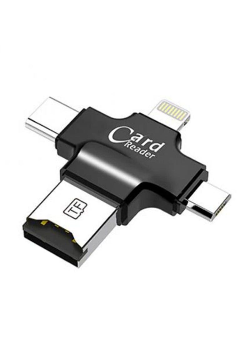IPhone Multiple USB Card Reader 4 in 1 Micro SD Card Reader with Type C USB Connector OTG HUB Adapter Lightning connector  - Image 5