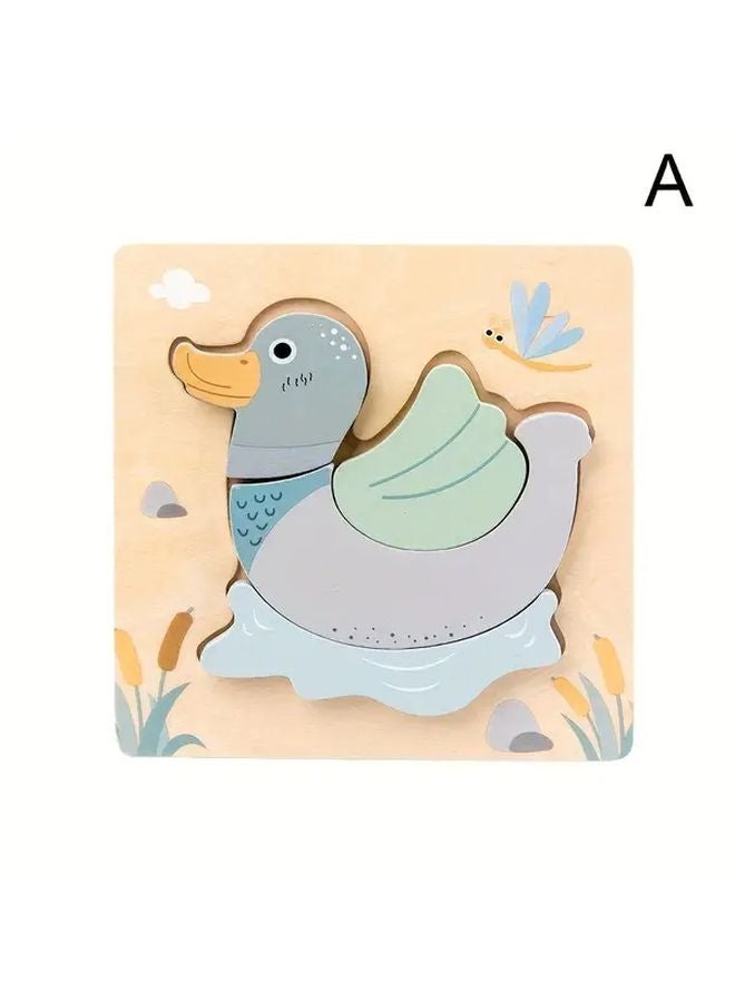 Educational 3D Wooden Puzzles For Kids Model C Farm Animals Toy Gift - Image 5