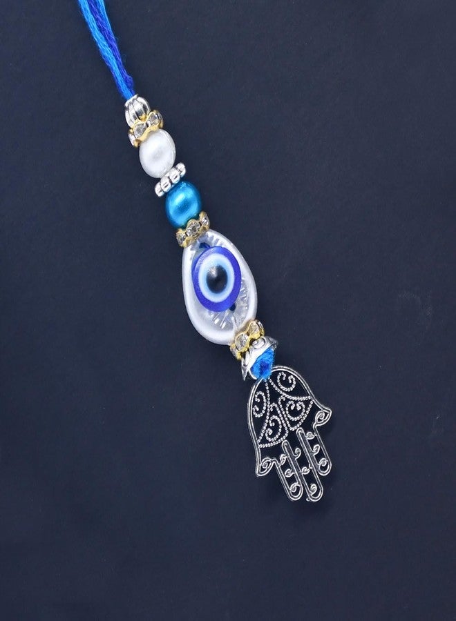 Natali Traders Rakhi for Bhaiya Bhabhi and Kid - Designer Rakhis, Evil Eye Lumba Rakhee with Kid Rakhi & Decorated Roli Chawal Chopra Bal Hanuman-Kachuaa - Image 5