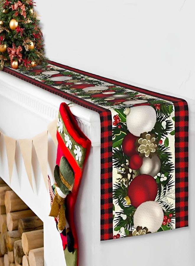 CHAIYA Black and Red Buffalo Check Plaid Christmas Table Runner 72 Inches Long Seasonal Winter Xmas Party Holiday Home Kitchen Style Table Decor 13x72 Inch - Image 4