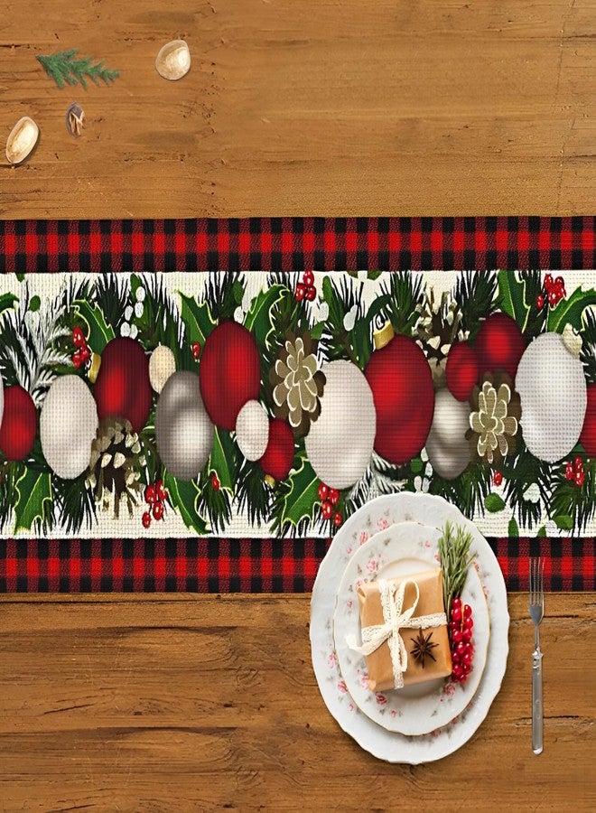 CHAIYA Black and Red Buffalo Check Plaid Christmas Table Runner 72 Inches Long Seasonal Winter Xmas Party Holiday Home Kitchen Style Table Decor 13x72 Inch - Image 5