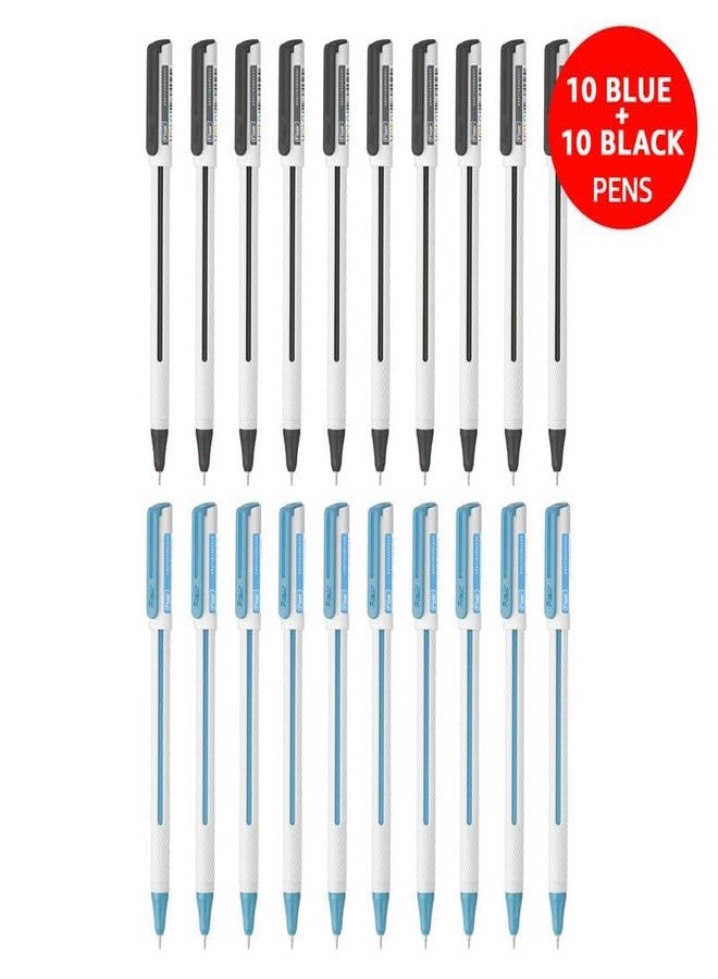 FLAIR Yolo NXT Waterproof Gel Ink Pen | Attractive Body Color & Design with Stylish Pocketable Clip | Smudge Free & Non-Stop Writing | 10 Blue & 10 Black Ink - Image 3