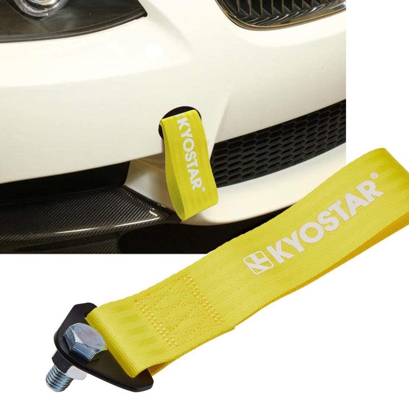 Bestrix Universal Fit High Strength Front Car Bumber Tow Hook Strap Belt (Yellow) - Image 5