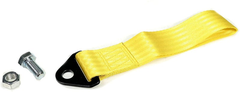 Bestrix Universal Fit High Strength Front Car Bumber Tow Hook Strap Belt (Yellow) - Image 2