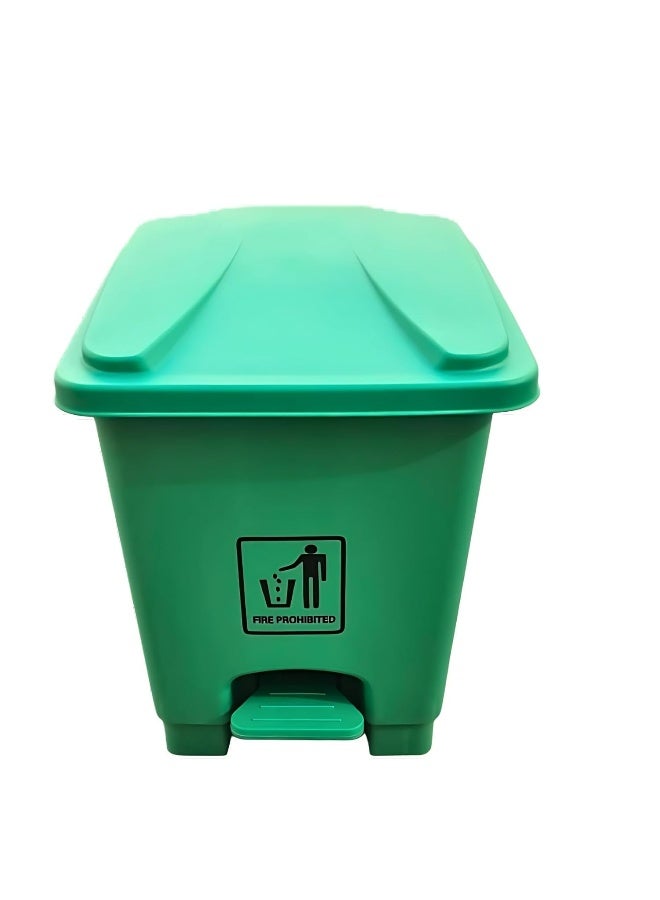 AKC 15L Pedal Trash Can - Durable Plastic Garbage Bin with Foot Pedal | Hands-Free Waste Disposal | Ideal for Bathroom, Kitchen, Office & Commercial Use (Green, 15 Liters)  - Image 1