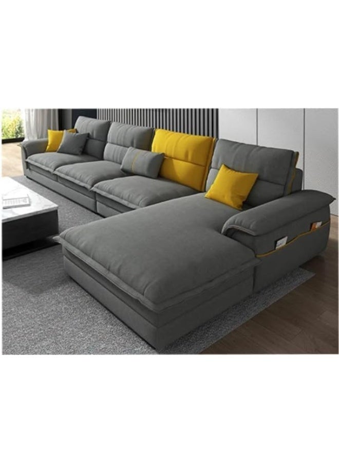 Comfynest Comfynest L Shape Nordic Style Sofa Set With Plush Cushions (Fog Grey, Left)  - Image 3