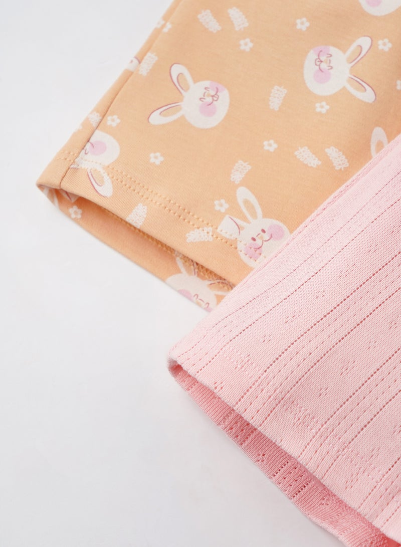 POPEES Baby Girls Cotton Shorts Combo (Pack of 2) – Soft Printed & Textured Shorts for Infants & Toddlers - Image 3