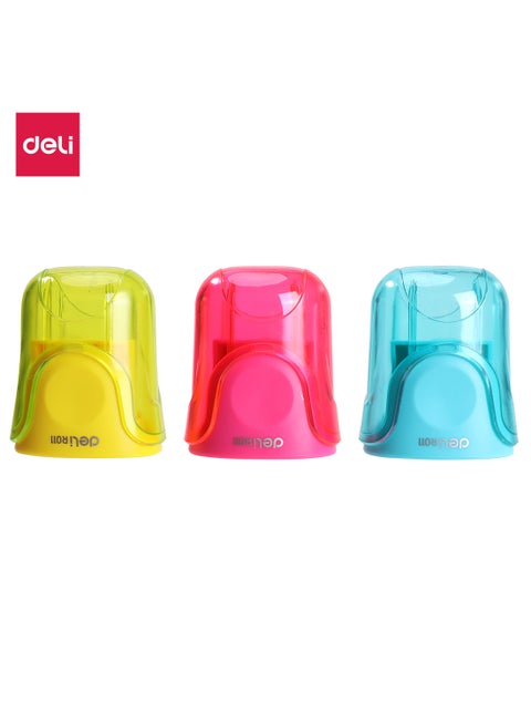 Pencil Sharpeners with Dual Holes with Contain , for Students , Art Projects , Artists - Assorted Colors