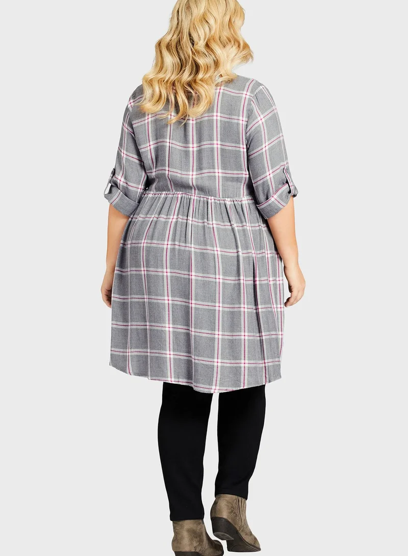 سيتي شيك قميص بطبعات مربعات