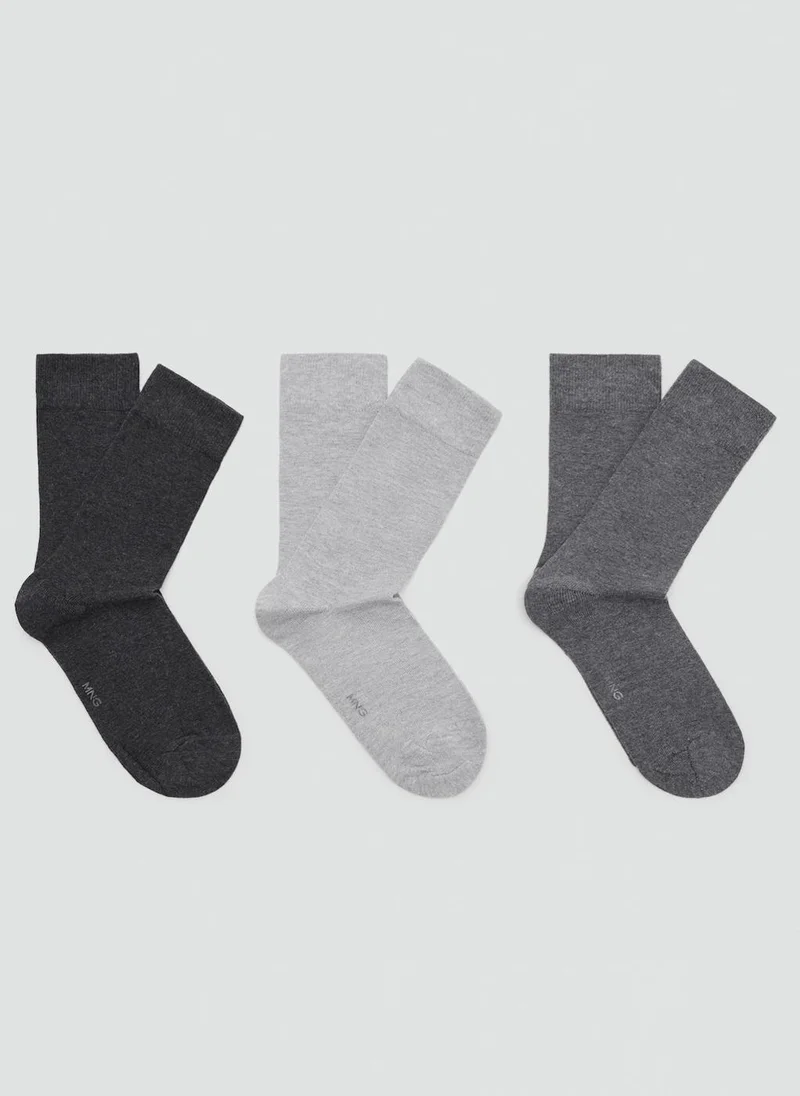 3-Pack Long Cotton Socks