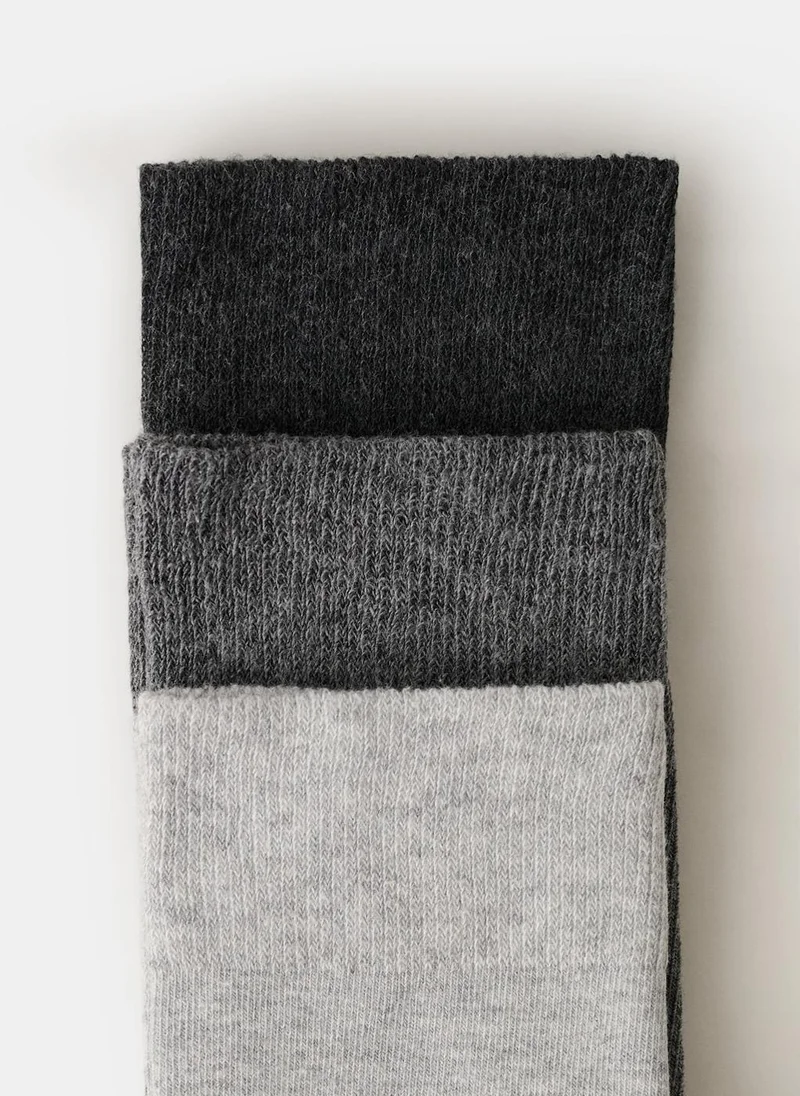 Mango Man 92-GRIS 3-Pack Long Cotton Socks for Men | Best Price UAE