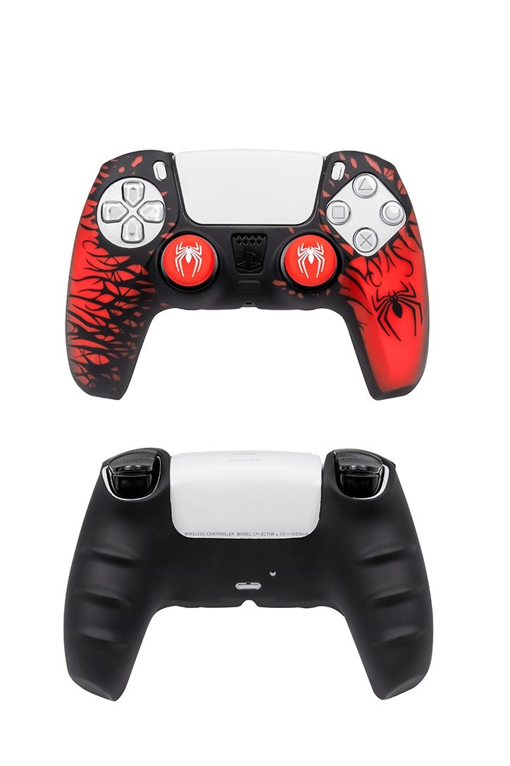 PS5 DualSense Controller Silicone Cover – Anti-Slip, Anti-Scratch Grip Case with Spider-Man Design u0026 Thumbstick Caps - Image 2