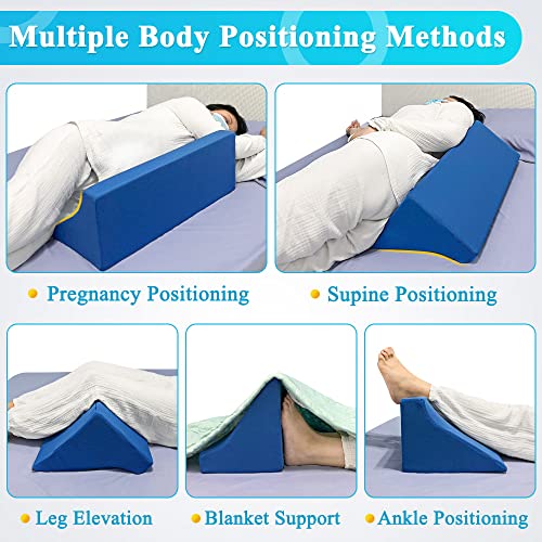 Mistuki Wedge Pillow for Bed Sores Positioning Elderly Medical Bolsters Incline Foam Body Positioners Wedge Back Support Pillows After Surgery Pregnancy Side Sleeping Prevent Back Pain (23.62 Inch) - Image 3