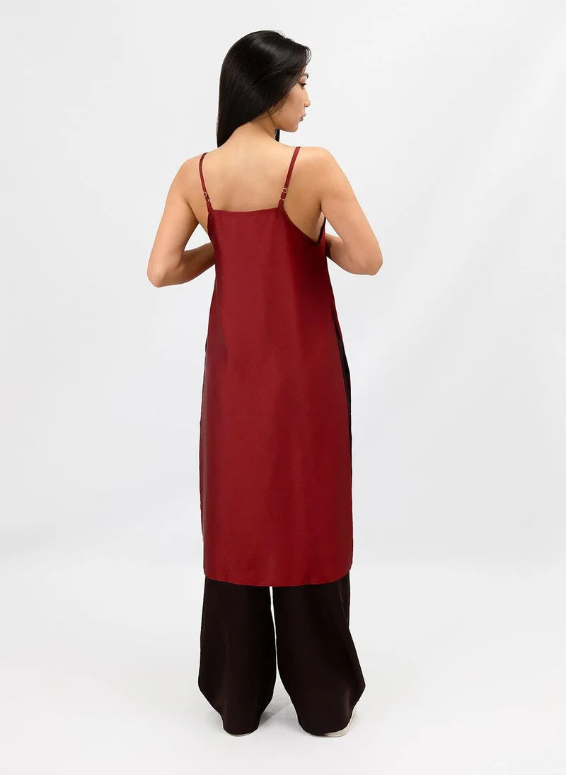 Janara Jones  Wine Blue Rose Satin Linda Cami Top for Women | Best Price UAE