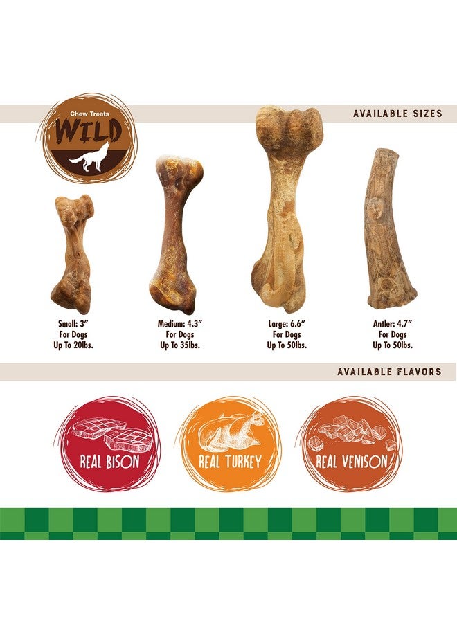 Nylabone Healthy Edibles WILD Antler Natural Long Lasting Venison Flavor Dog Chew Treats Medium/Wolf (10 Count) - Image 5