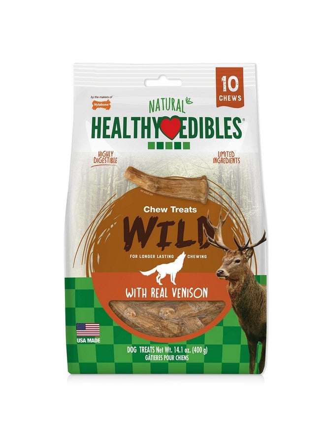 Nylabone Healthy Edibles WILD Antler Natural Long Lasting Venison Flavor Dog Chew Treats Medium/Wolf (10 Count) - Image 1