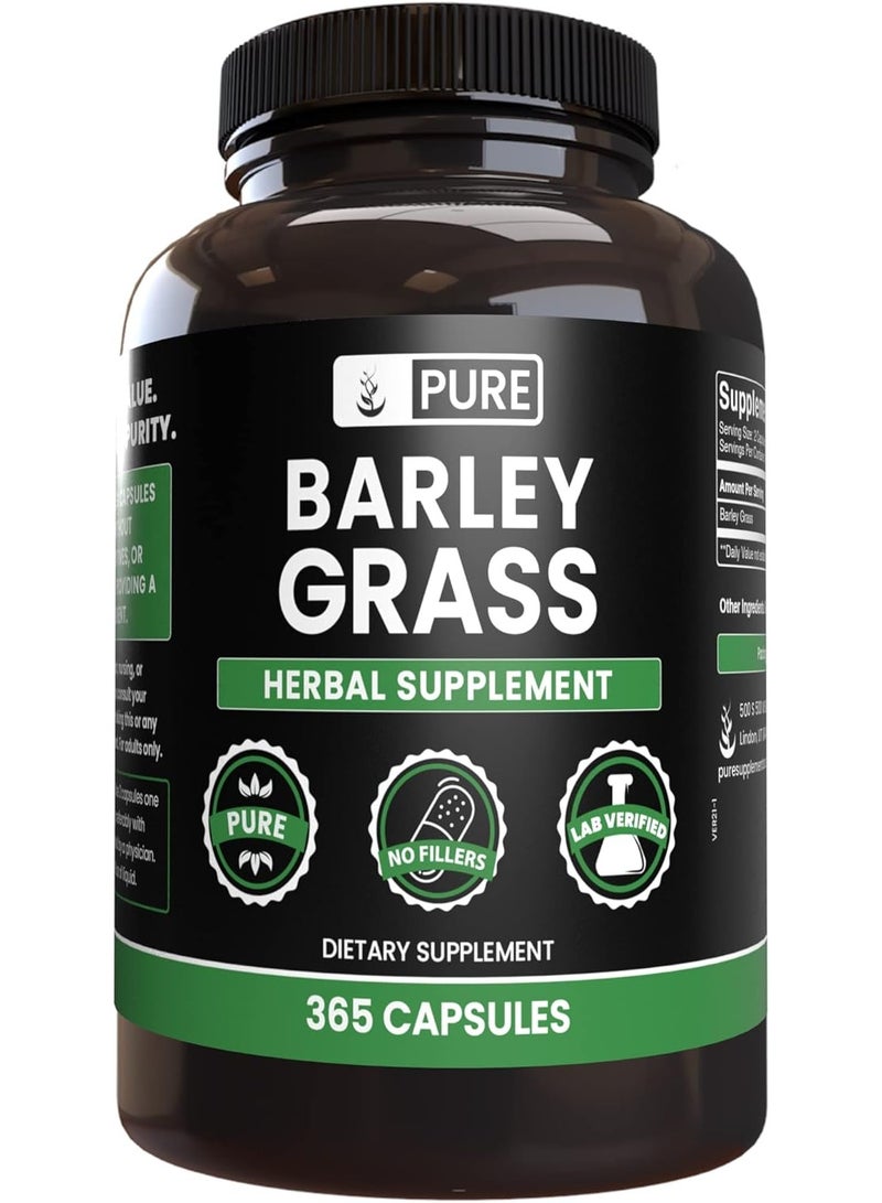 PURE ORIGINAL INGREDIENTS Barley Grass Herbal Supplement, 365 Capsules - Image 1
