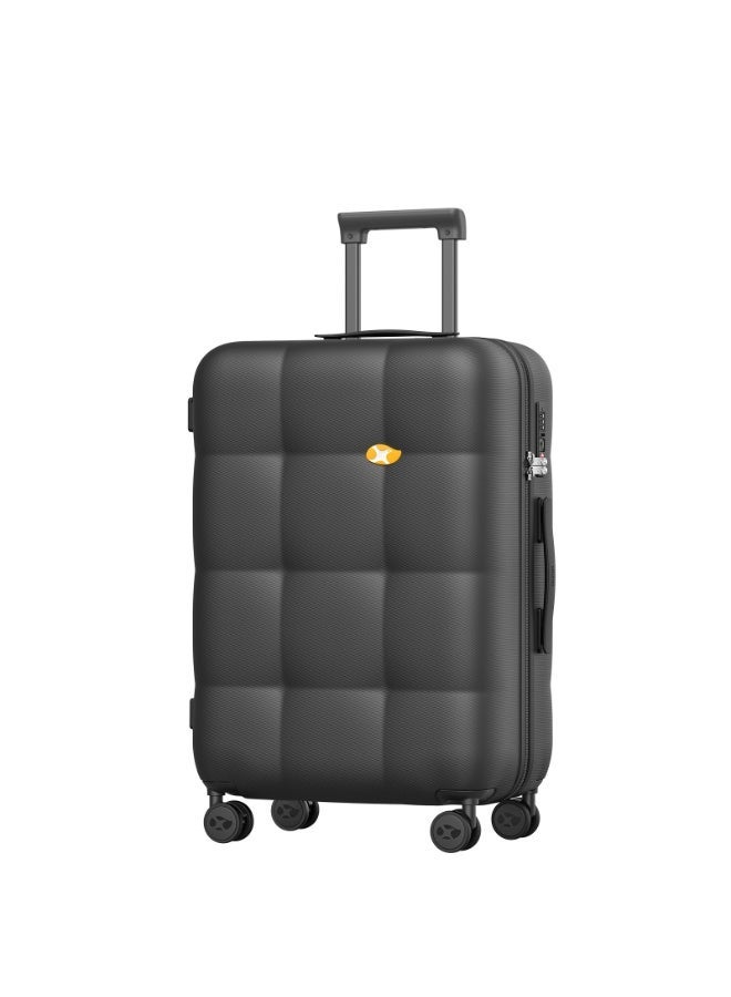 Travel Luggage Made of Premium PC, 24Inch Black Luggage Trolley Carry-On Travel Case, Expandable Hard Shell Luggage Case with TSA Lock Spinner Wheels, for Long Distance Travel by Airplane - Image 1