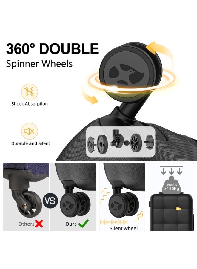 Travel Luggage Made of Premium PC, 24Inch Black Luggage Trolley Carry-On Travel Case, Expandable Hard Shell Luggage Case with TSA Lock Spinner Wheels, for Long Distance Travel by Airplane - Image 4