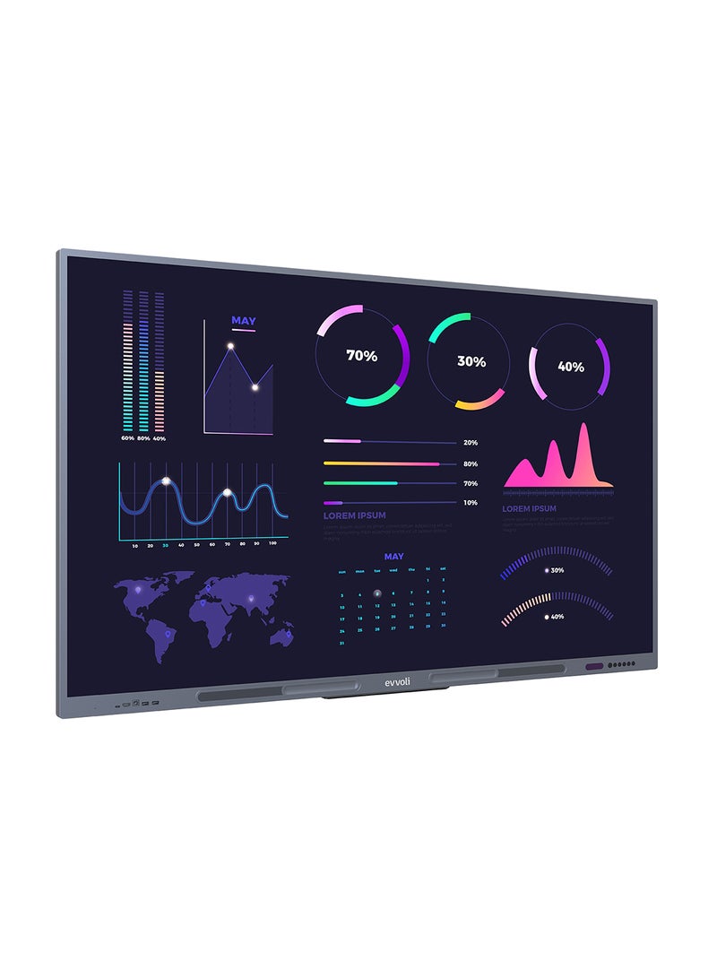 evvoli Interactive Smart Display 4K UHD, 75 Inches LED wtih Stand, Android13, 40 Points, 10M Laser Distance 75EVID60X+Stand Black - Image 5