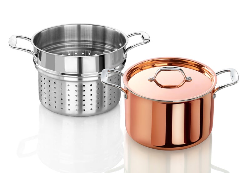 Artaste Rain Copper Clad Cookware (7.5 QT Stock Pot + Steamer) - Image 1
