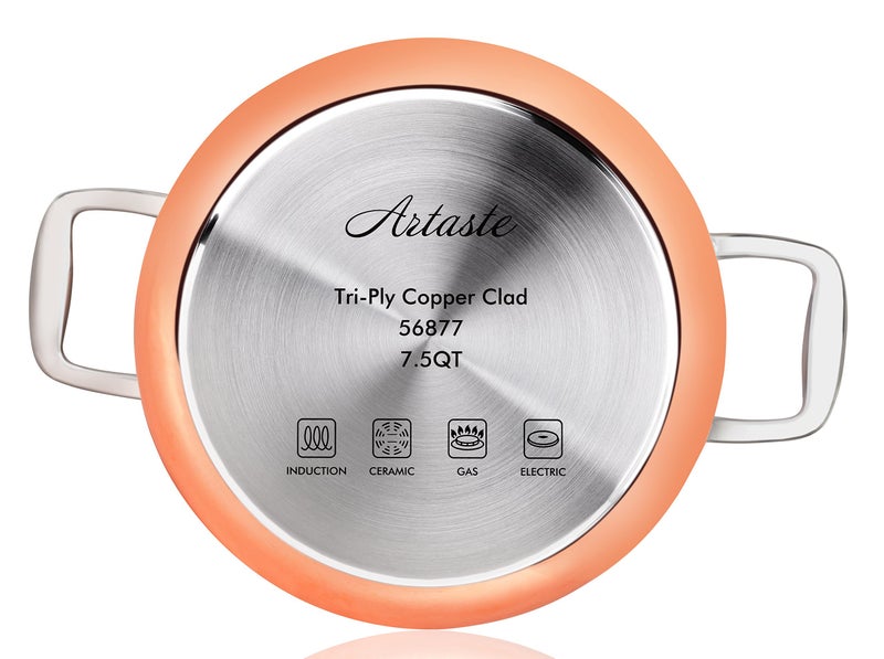 Artaste Rain Copper Clad Cookware (7.5 QT Stock Pot + Steamer) - Image 2