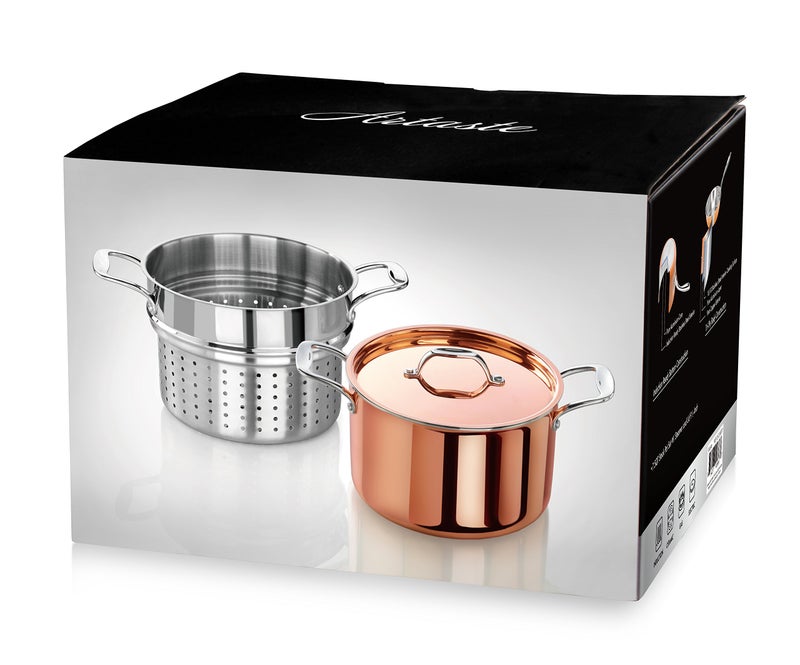 Artaste Rain Copper Clad Cookware (7.5 QT Stock Pot + Steamer) - Image 3