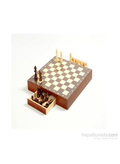 Sedef Okey Eser Polyester Chess Set with Drawers  - Image 1