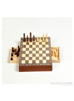 Sedef Okey Eser Polyester Chess Set with Drawers  - Image 2