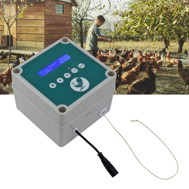 Automatic Chicken Coop Door: IP44 Waterproof, 50M Remote Control, LED Display - Light Sensing Timer Mode for Backyard Poultry Chicken Duck Coop - Image 2