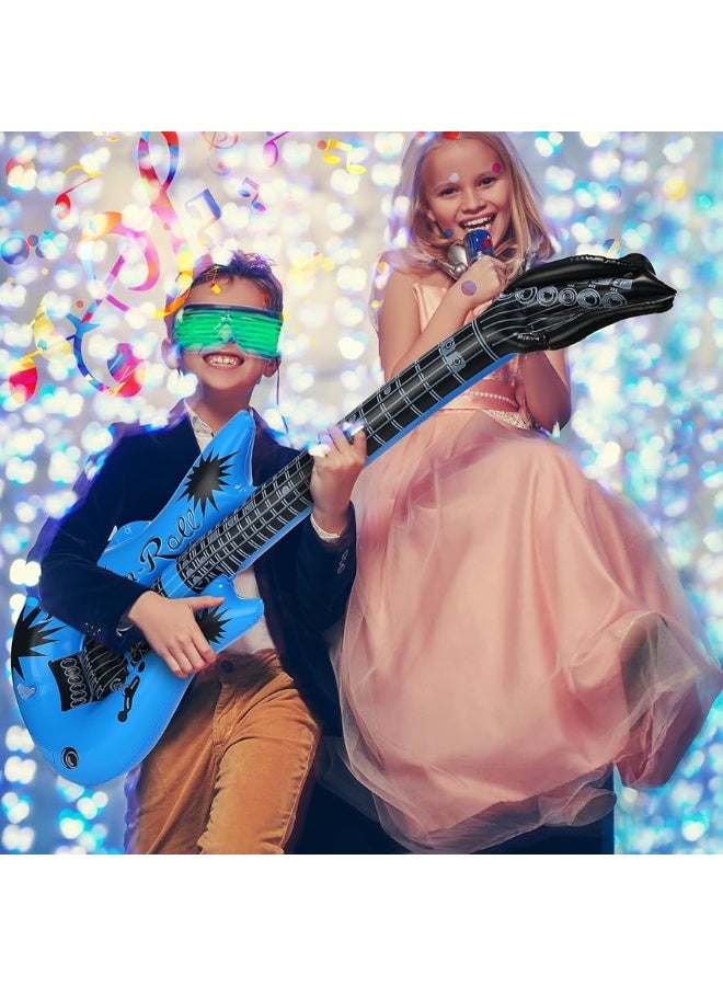 Tatuo 12 Pieces Inflatable Guitar Blow up Guitar Assorted Colors Inflatable Fake Party Prop Guitar Inflatable Rock Star Electric Guitars for 80s 90s Themed Carnival Birthday 36 Inch - Image 4