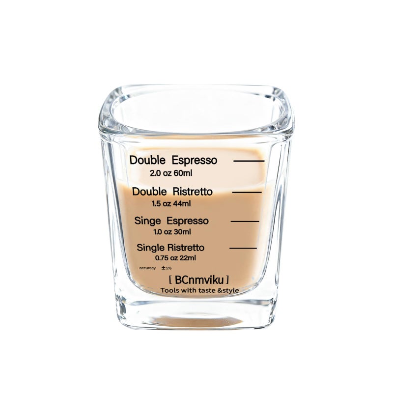 BCnmviku Espresso Shot Glass Liquid Heavy Sturdy Shot Glasses Measuring cup Wine Glass 1 Pack 2oz/60ml - Image 1