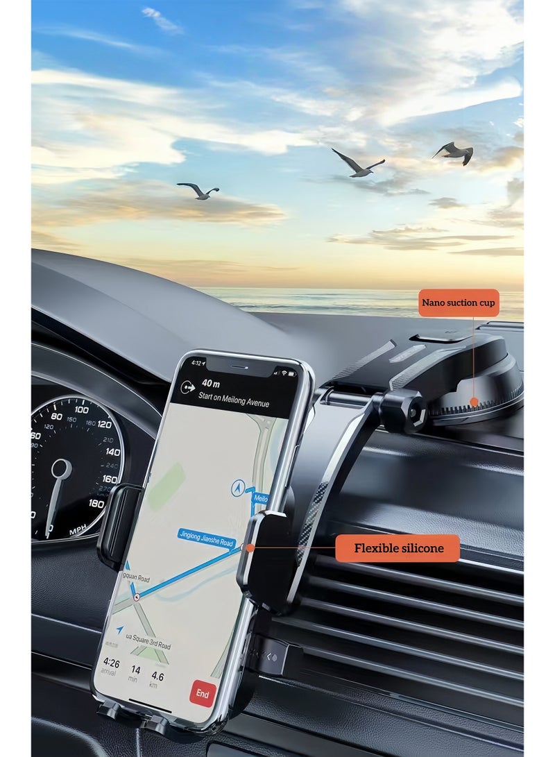 Instrument panel car phone holder - universal car suction cup holder stable bracket (frosted type) - Image 2