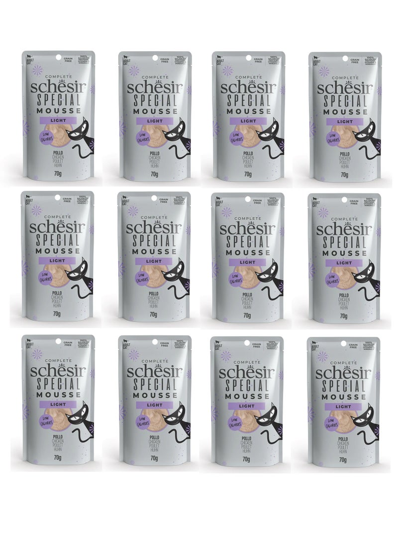 شيسر 12 قطعة طعام موس خاص للقطط رطب بالدجاج - 70 جم - Image 1
