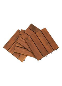 HOME TASTE Hometaste Wooden Decking Tiles - Interlocking Wood Flooring For Garden Pathways, Patios, Durable Wood Tiles For Outdoor And Indoor Use (Style_2, 15_Pieces) 
