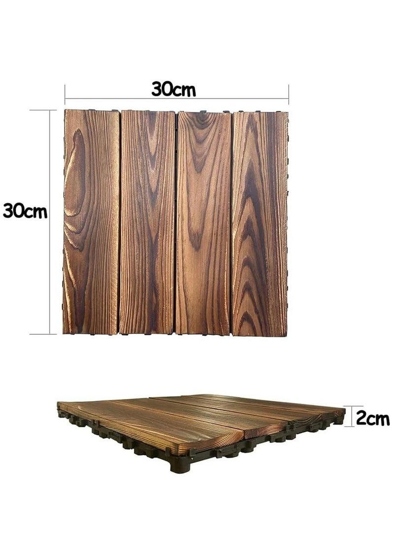 HOME TASTE Wooden Decking Tiles - Interlocking Wood Flooring For Garden Pathways, Patios, Durable Wood Tiles For Outdoor And Indoor Use  - Image 2