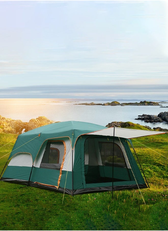 RATSAW Portable Camping Tent, Waterproof Large Outdoor Tent for 5-8 People  Extra Large Tent with Storage Pockets Family Cabin Tents Outdoors Two Rooms And One Living Room UV Protection Wind Resistant Tent for Outdoor Picnic Camping Family Gathering  - Image 2
