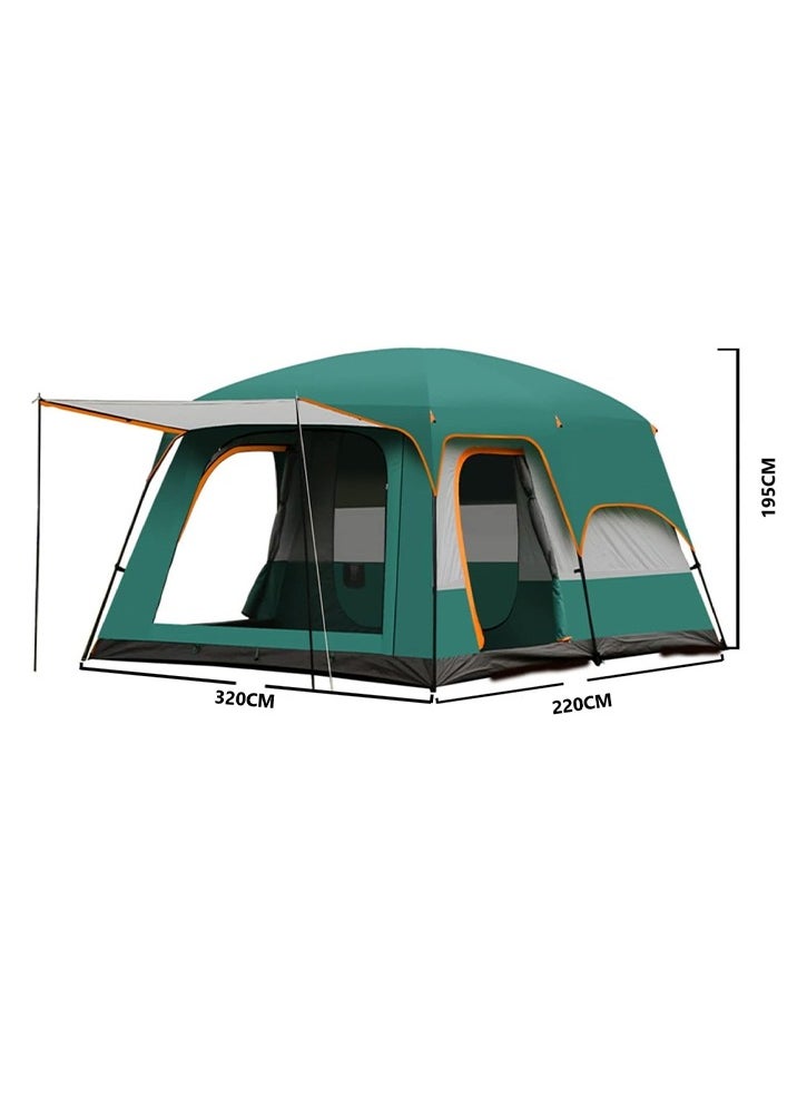 RATSAW Portable Camping Tent, Waterproof Large Outdoor Tent for 5-8 People  Extra Large Tent with Storage Pockets Family Cabin Tents Outdoors Two Rooms And One Living Room UV Protection Wind Resistant Tent for Outdoor Picnic Camping Family Gathering  - Image 3