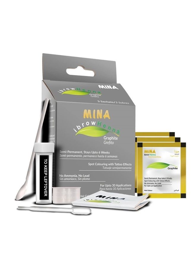 MinaiBrow Mina ibrow Hair Color Graphite | Natural Spot coloring and Hair Tinting Powder, Water and Smudge Proof | No Ammonia, No Lead with 100% Gray Converge Up to 30 Applications |Vegan and Cruelty free - Image 1