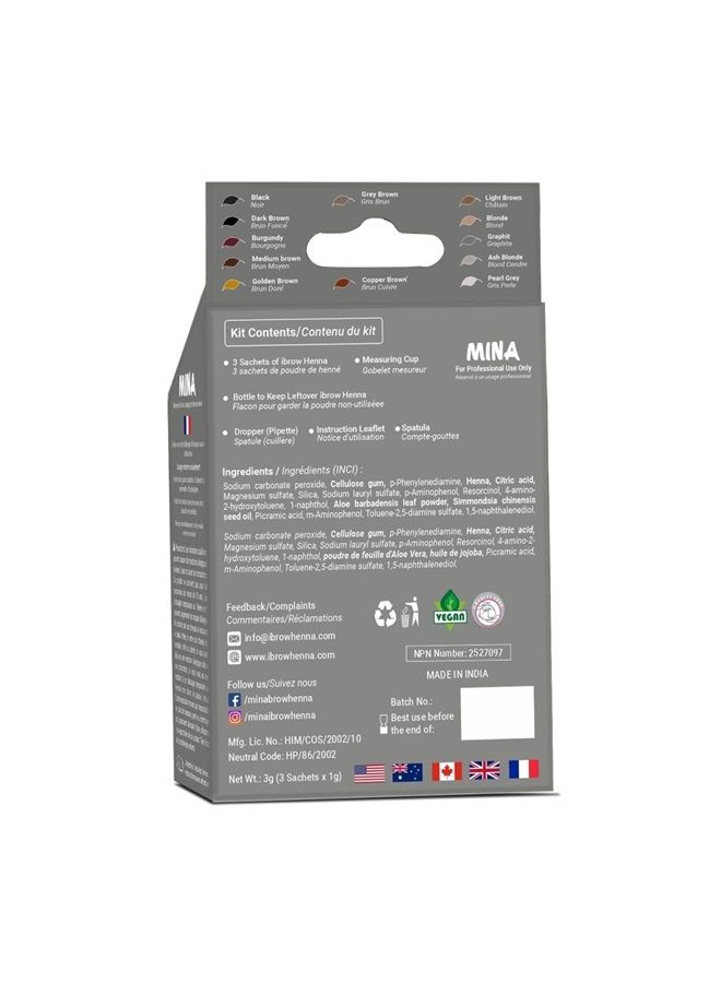 MinaiBrow Mina ibrow Hair Color Graphite | Natural Spot coloring and Hair Tinting Powder, Water and Smudge Proof | No Ammonia, No Lead with 100% Gray Converge Up to 30 Applications |Vegan and Cruelty free - Image 2
