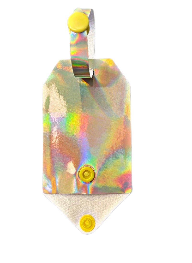 Generic Faux Leather Luggage Tag Handmade Holographic Fly Away with Me  - Image 3
