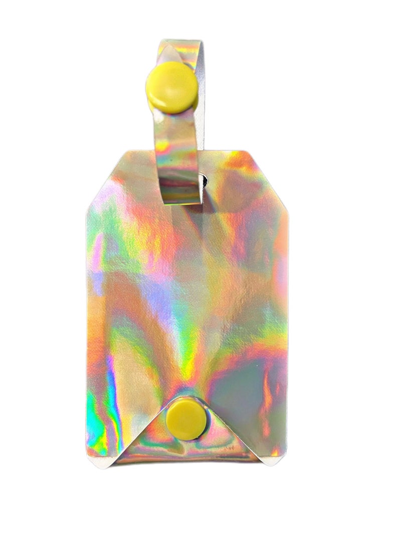 Generic Faux Leather Luggage Tag Handmade Holographic Fly Away with Me  - Image 4