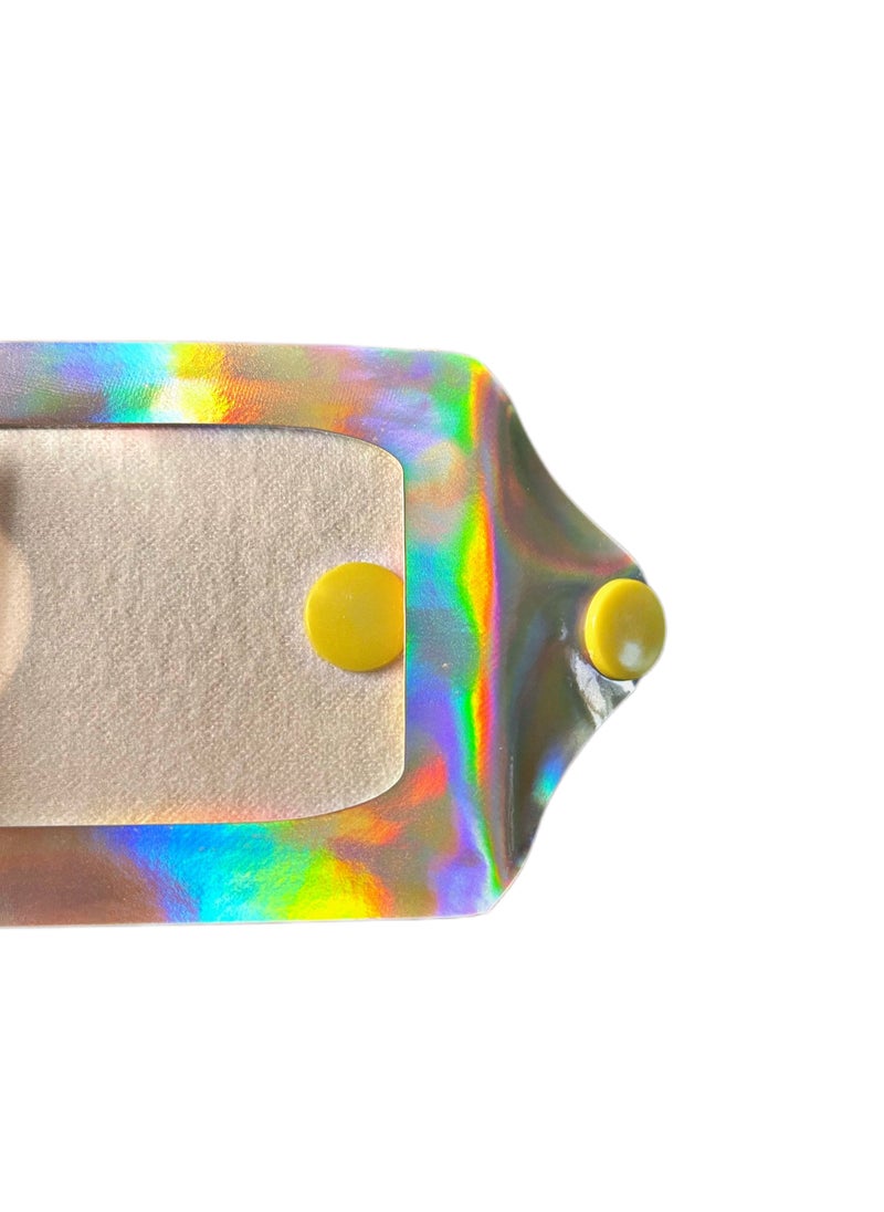 Generic Faux Leather Luggage Tag Handmade Holographic Fly Away with Me  - Image 5