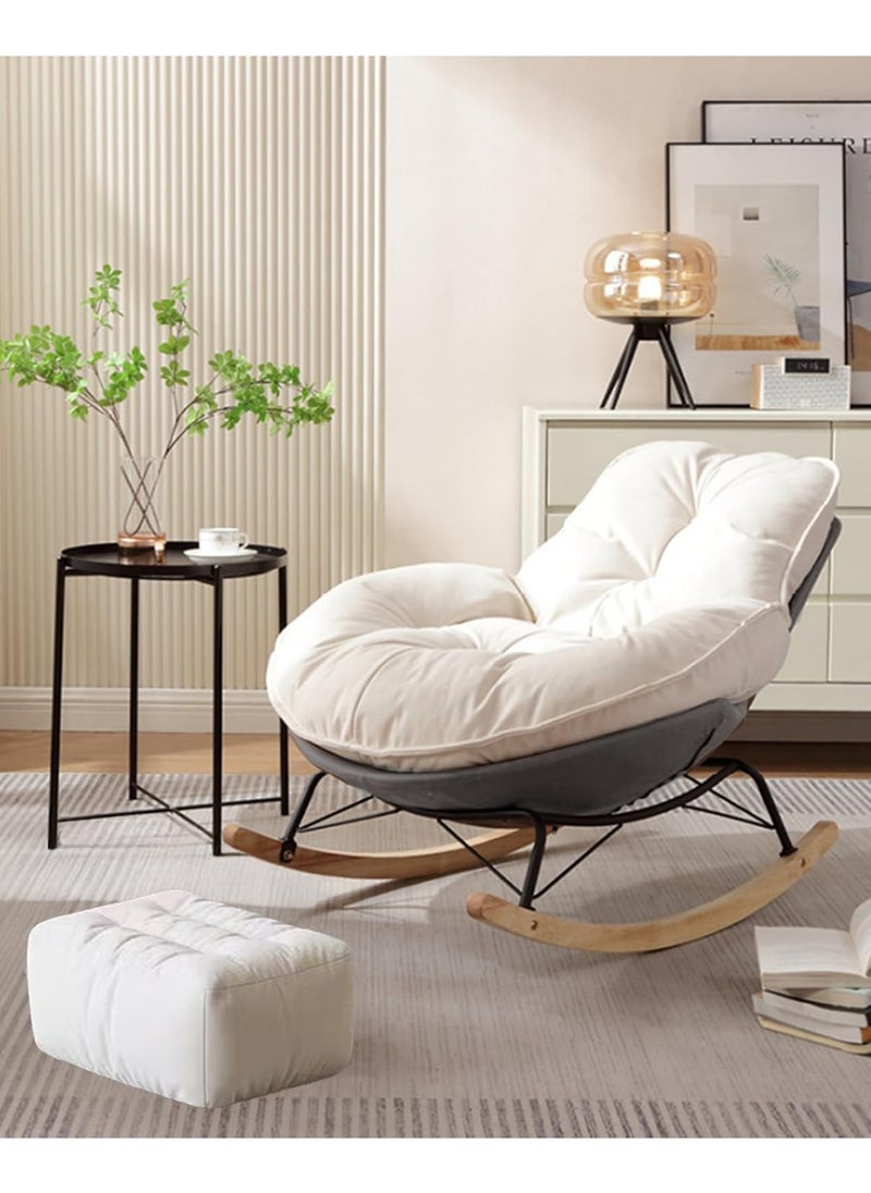 VUCATIN - Rocking Lounge Sofa with Footstool Modern Rocking Recliner Chair  Padded Lazy Sofa Couch Recliner for Bedroom Nursery Balcony (Grey) - Image 1