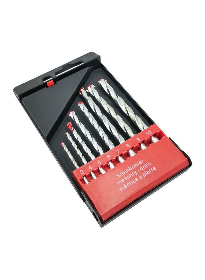 Drill Bit Set 8Pcs Used for Concrete Brick Tile1/8 to 3/8-3 4 5 6 7 8 9 10mm Round Shank Nickel Plated - Image 4